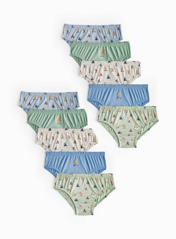 Zoo Animals Print Briefs 5 Pack 3-4 years